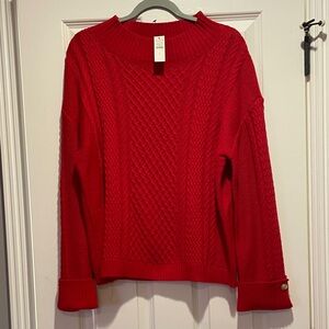 Talbots Vibrant Red Cowl Neck Sweater